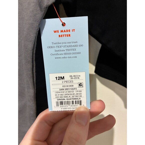 NWT Cat & Jack Halloween Black Bats "Boo" Sweatshirt & Pants Outfit - 12M - Picture 3 of 3